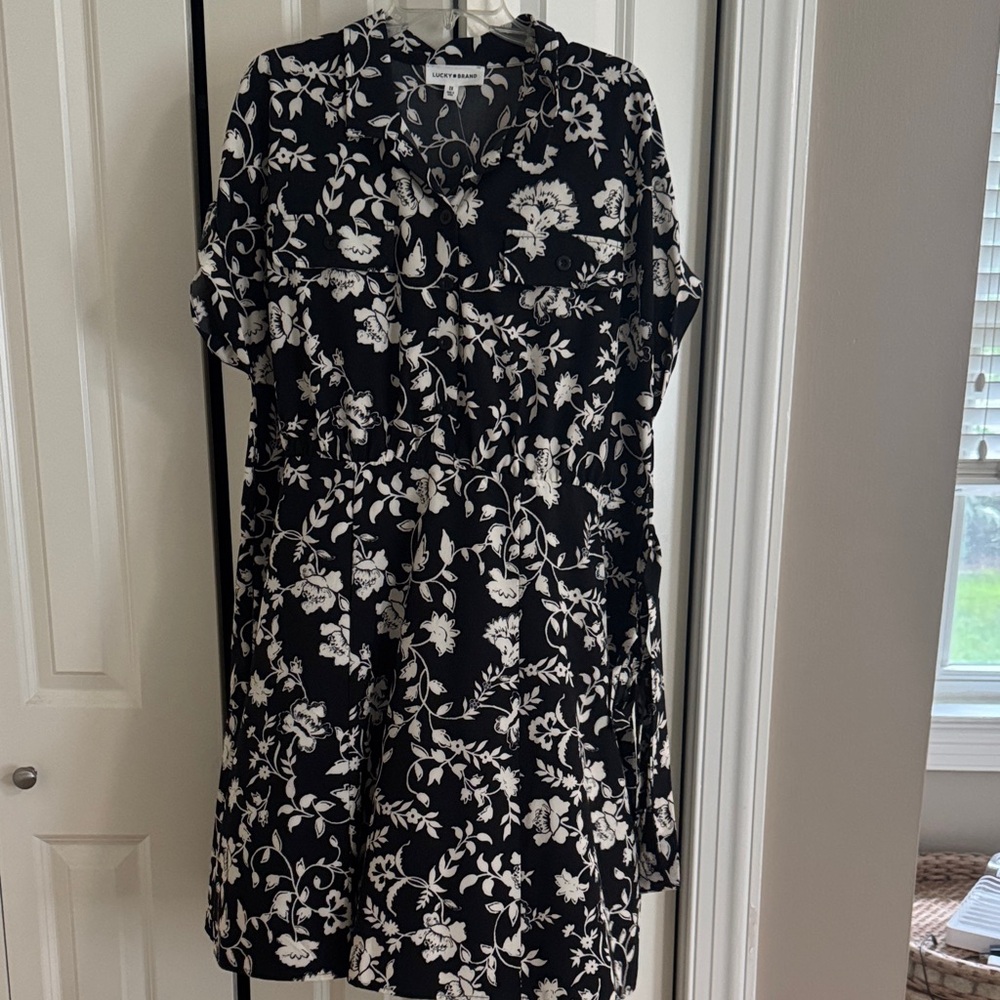 Lucky Brand Black and White Floral Dress